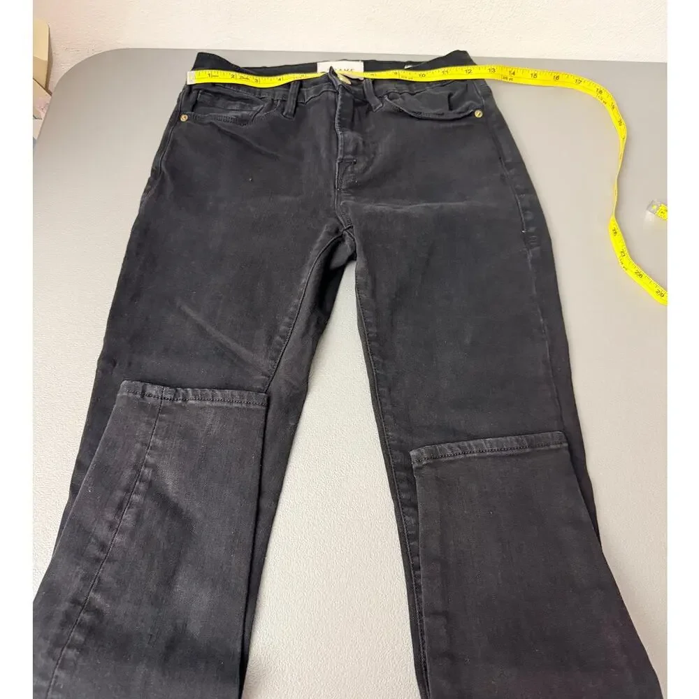 FRAME Le Skinny de Jeanne  Jeans Black High Rise S 25 Designer Denim